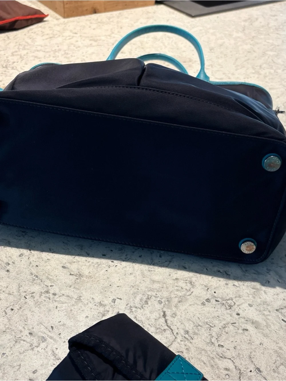 Michael Kors Navy and Teal Baby Bag Tote